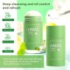 Green Tea Purifying Clay Stick Mask Face Mask for Acne-Oil Control Anti-Acne Eggplant Solid Fine Blackhead Remover-Deep Pore Cleanser-Improves Texture